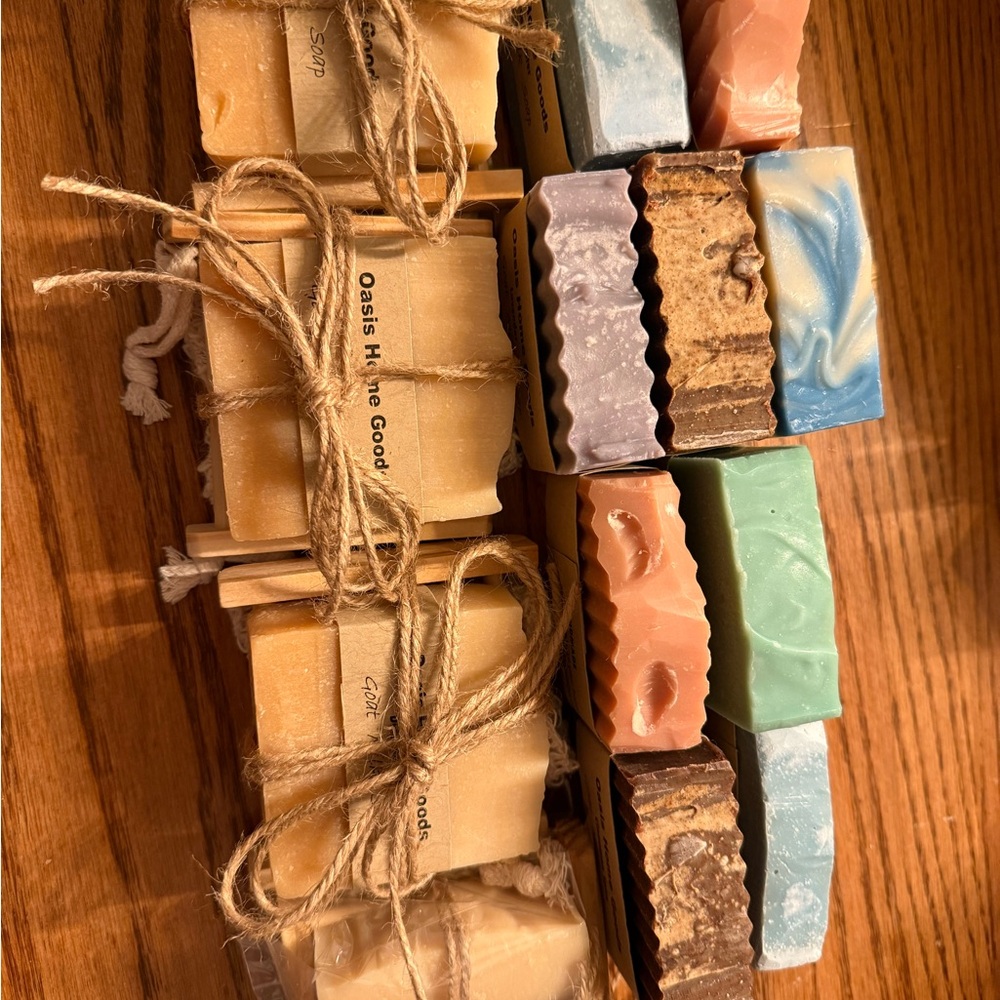 Handcrafted goat milk soap, all natural peppermint